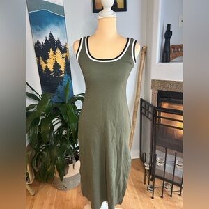 Vintage Y2K Women's Jalate USA S Olive Green Dress Sleeveless Scoop Neck 90s